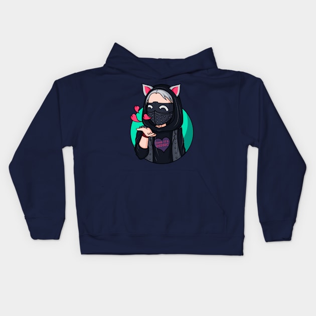 Neko Wrench Kids Hoodie by Purplehate